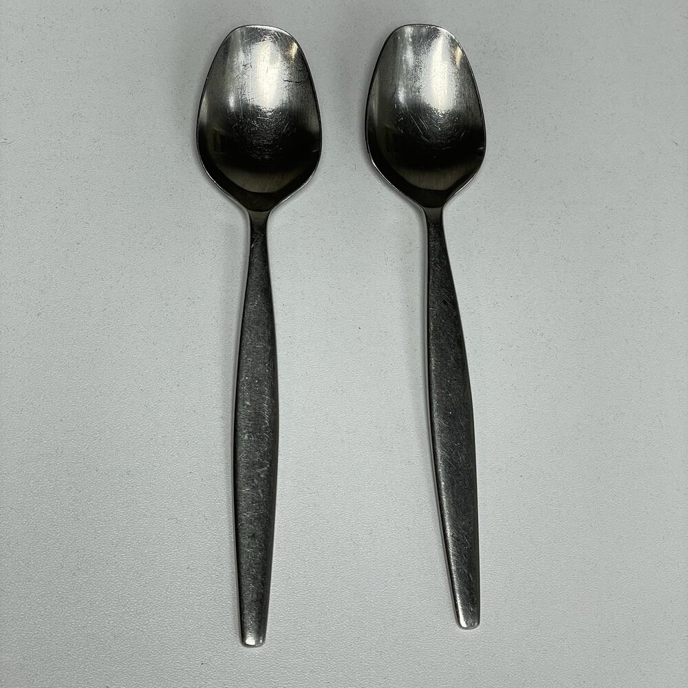 2 Gense FOCUS Flatware TEASPOONS 6" Used Mid Century Modern MCM 18-8 Sweden